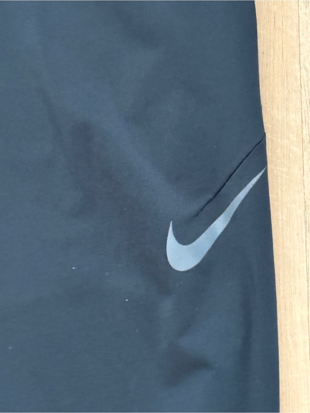 Nike Dri-FIT Black Track Pants with Gray Waistband - Picture 3 of 4